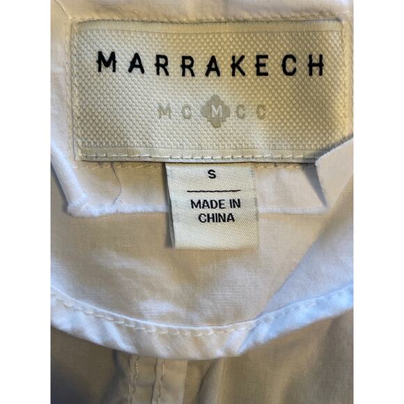 Marrakech Anthropologie Lightweight Cotton Blend Button Front Jacket White Small - Picture 8 of 8